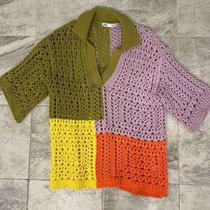 Zara Multicolor Patchwork Sweater